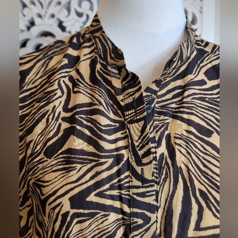 REVOLVE L'ACADEMIE Tan Abstract Tiger Charley Mini Dress Ruched Modern Night Out - Picture 4 of 16
